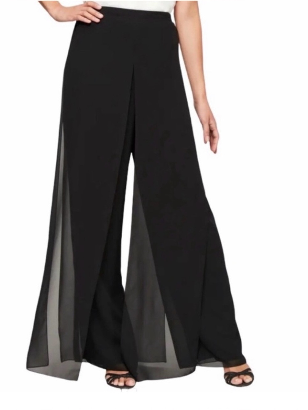 Adrianna Papell Evening Essentials Wide Leg Pants with Front & Back Panels